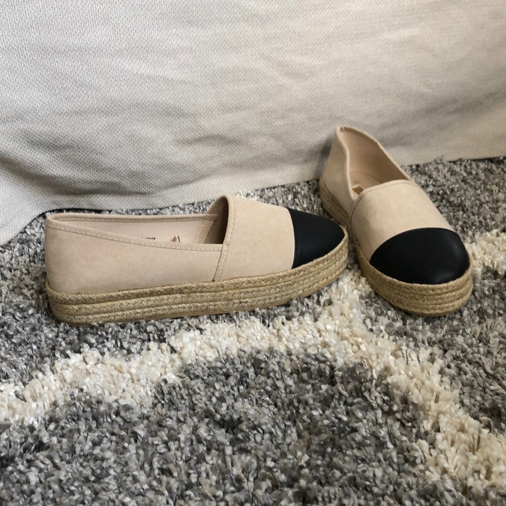 Color block espadrille flats